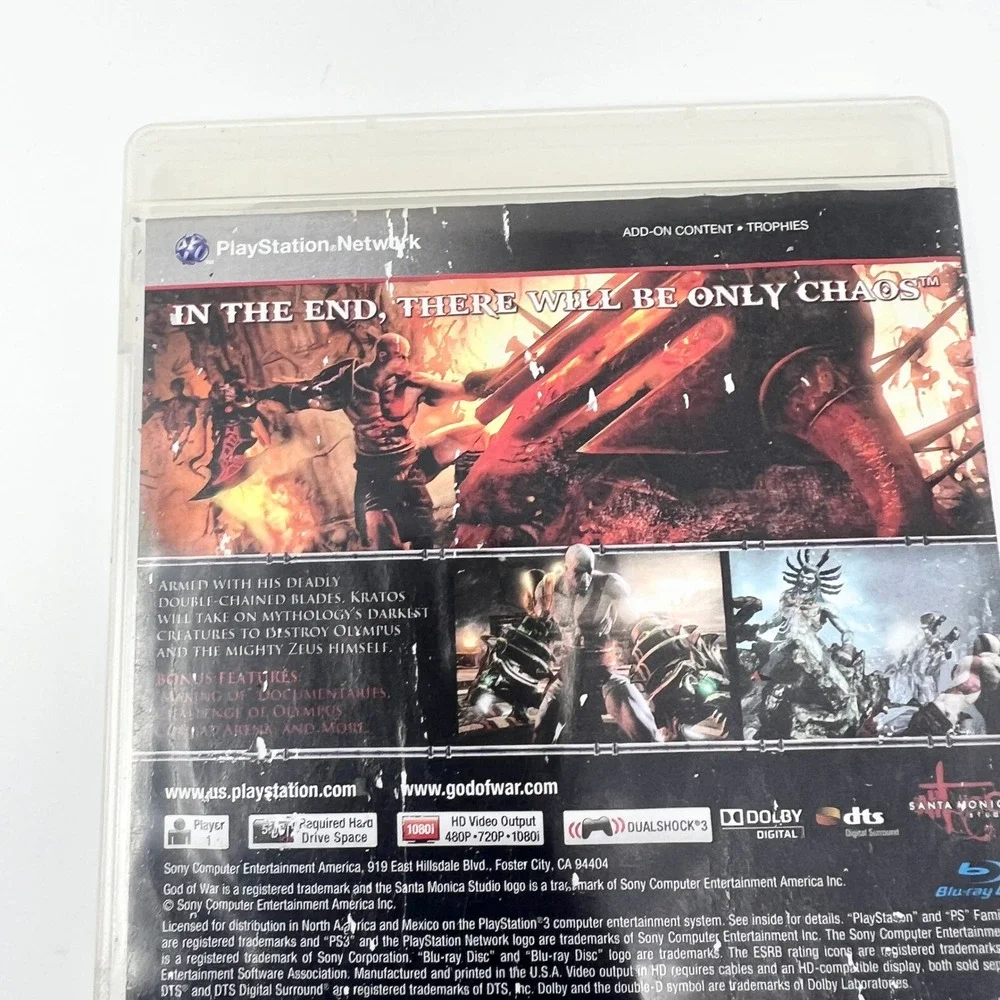 God of War III‎ Sony PlayStation 3 PS3 2010 Action Adventure Kratos